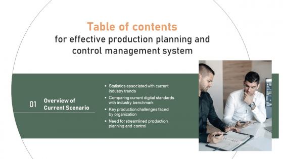 Effective Production Planning And Control Management System For Table Of Contents