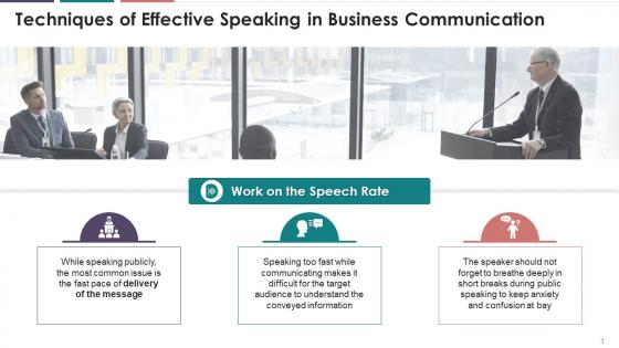 Effective Speaking Technique Work On Speech Rate Training Ppt