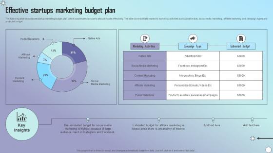 Effective Startups Marketing Budget Plan