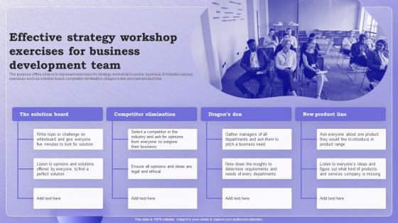 Effective Strategy Workshop Exercises For Business Development Team