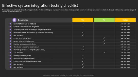 Effective System Integration Testing Checklist