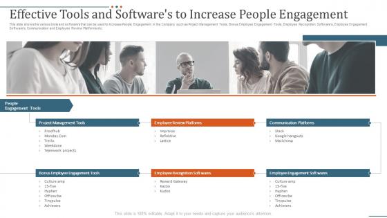 Effective tools and softwares strategies to improve people engagement in company