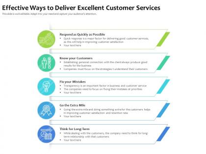 Effective ways to deliver excellent customer services