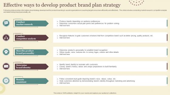 Effective Ways To Develop Product Brand Plan Strategy