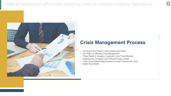 Effectively Handling Crisis To Restore Company Operations For Table Of Content