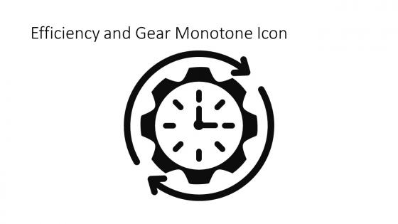 Efficiency And Gear Monotone Icon In Powerpoint Pptx Png And Editable Eps Format