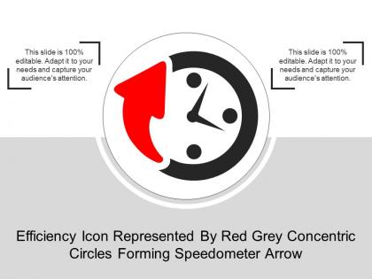 Efficiency icon represented by red grey concentric circles forming speedometer arrow