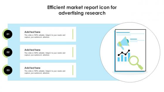 Efficient Market Report Icon For Advertising Research