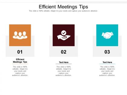 Efficient meetings tips ppt powerpoint presentation infographics demonstration cpb