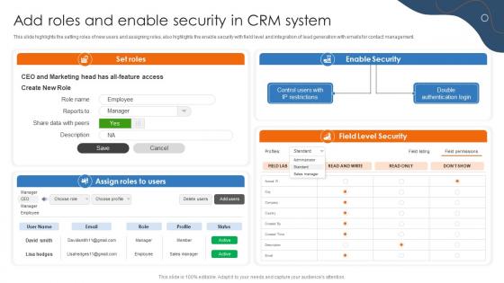 Efficient Sales Processes With CRM Add Roles And Enable Security In CRM System CRP DK SS