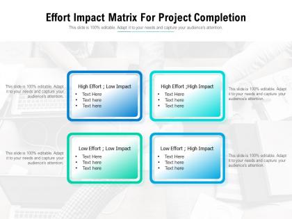 Effort impact matrix for project completion