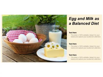 Egg and milk as a balanced diet