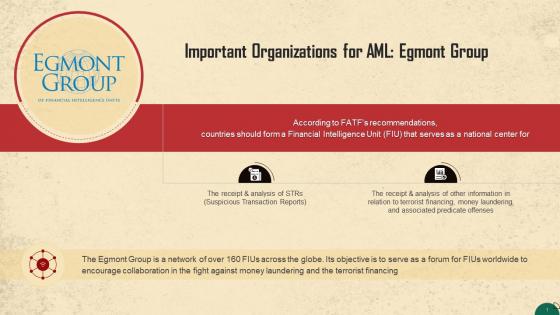 Egmont Group Organization For AML Regulation Training Ppt