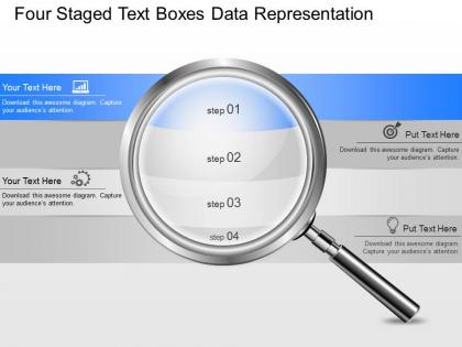 Ei four staged text boxes data representation powerpoint template