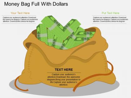 Ei money bag full with dollars flat powerpoint design