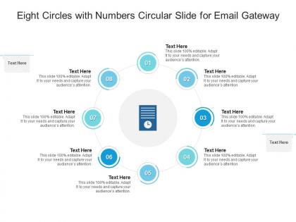Eight circles with numbers circular slide for email gateway infographic template
