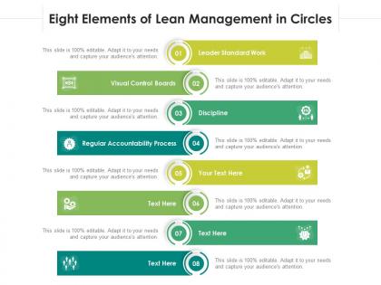 Eight elements of lean management in circles