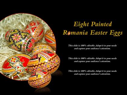 Eight painted romania easter eggs