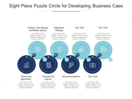 Eight piece puzzle circle for developing business case