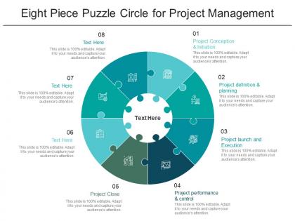 Eight piece puzzle circle for project management