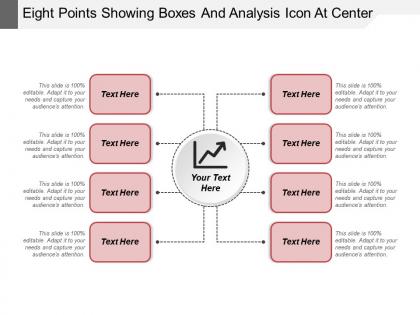 Eight points showing boxes and analysis icon at center