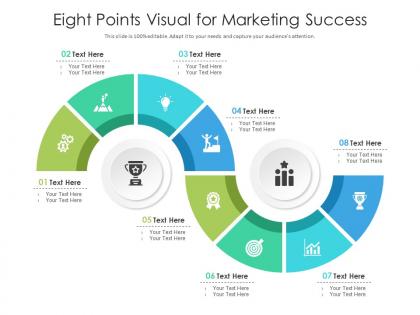 Eight points visual for marketing success infographic template