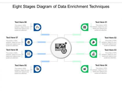 Eight stages diagram of data enrichment techniques infographic template