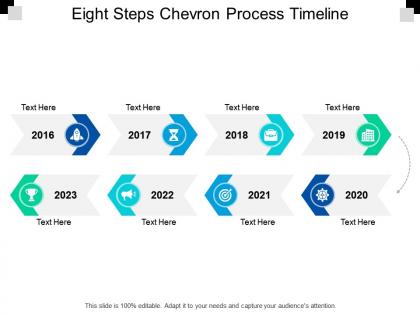 Eight steps chevron process timeline
