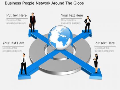 Ek business people network around the globe powerpoint template