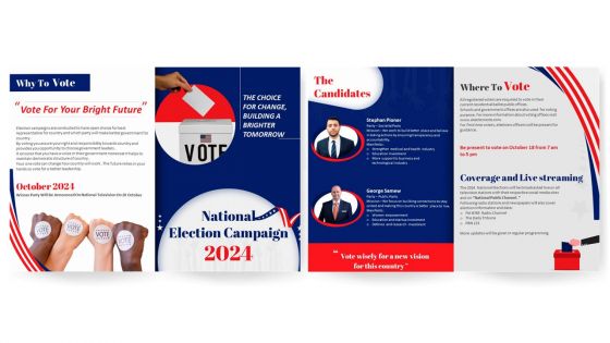 Election Campaign Brochure Bifold PPT Example