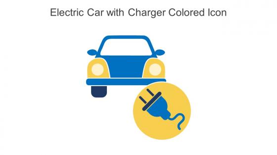 Electric Car With Charger Colored Icon In Powerpoint Pptx Png And Editable Eps Format