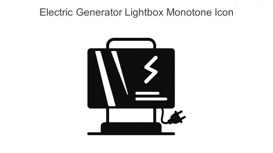 Electric Generator Lightbox Monotone Icon In Powerpoint Pptx Png And Editable Eps Format