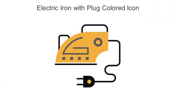 Electric Iron With Plug Colored Icon In Powerpoint Pptx Png And Editable Eps Format