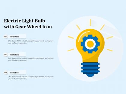 Electric light bulb with gear wheel icon