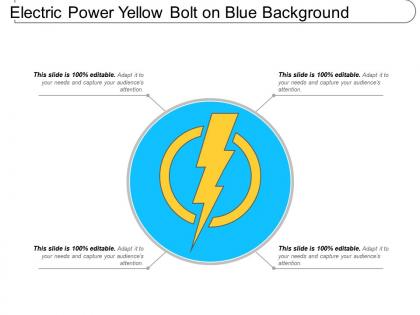 Electric power yellow bolt on blue background
