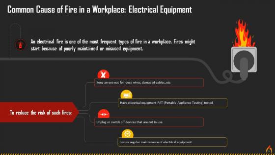 Electrical Equipment As A Cause Of Fire In Workplace Training Ppt