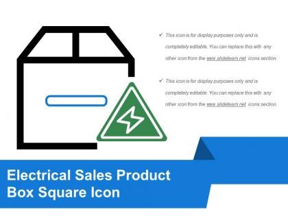 Electrical sales product box square icon