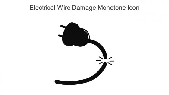 Electrical Wire Damage Monotone Icon In Powerpoint Pptx Png And Editable Eps Format