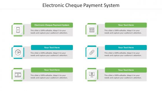 Electronic cheque payment system ppt powerpoint presentation visual aids show cpb
