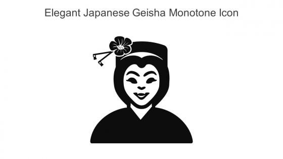 Elegant Japanese Geisha Monotone Icon In Powerpoint Pptx Png And Editable Eps Format