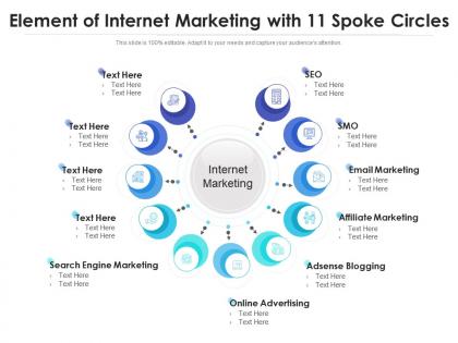 Element of internet marketing with 11 spoke circles