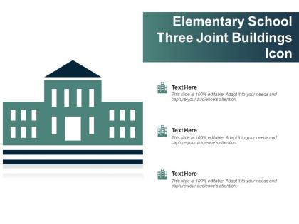 Elementary school three joint buildings icon