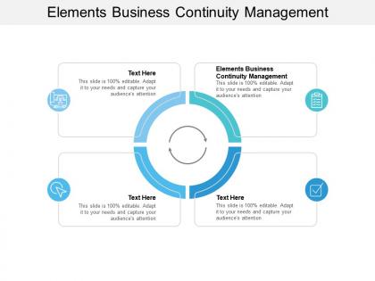 Elements business continuity management ppt powerpoint presentation professional brochure cpb