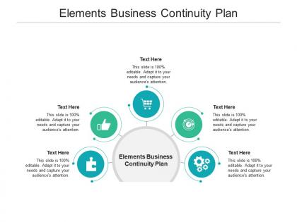 Elements business continuity plan ppt powerpoint presentation styles slide portrait cpb