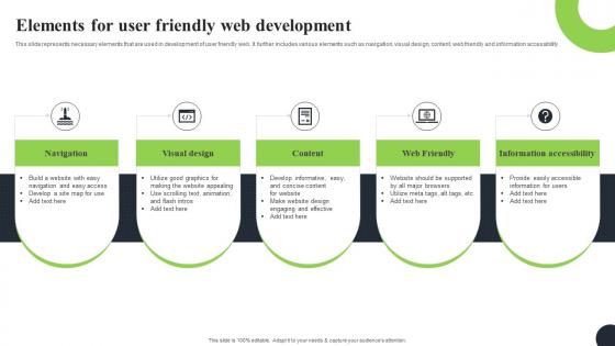 Elements For User Friendly Web Development