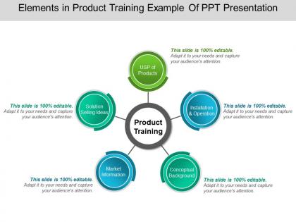Elements in product training example of ppt presentation