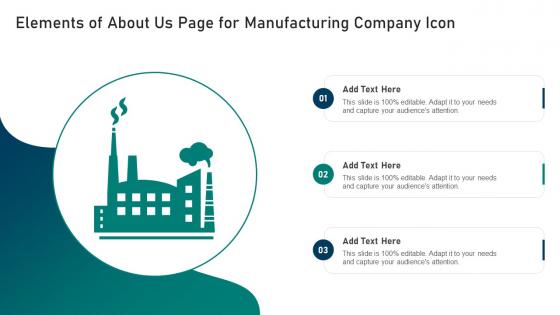 Elements Of About Us Page For Manufacturing Company Icon