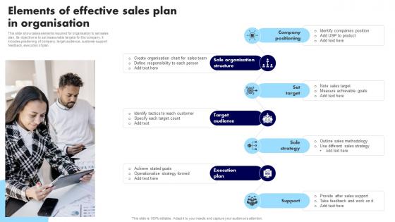 Elements Of Effective Sales Plan In Organisation
