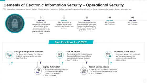 Elements of electronic information security operational security