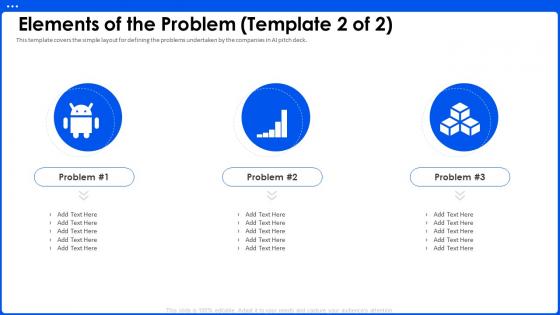 Elements Of The Problem Problem AI Pitch Deck Ppt Powerpoint Presentation Portfolio Graphics